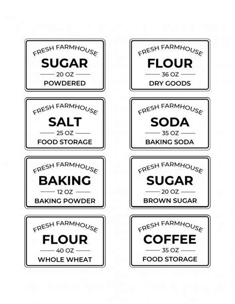 Free Editable Printable Kitchen Pantry Labels For Storage Containers