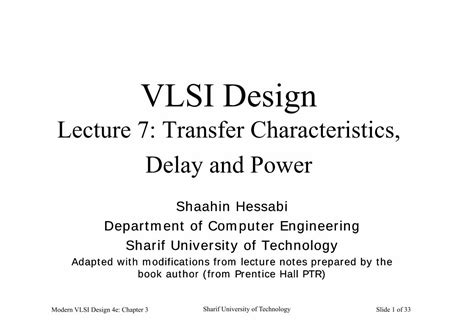 Pdf Vlsi Designvlsi Design Sharifce Sharif Edu Courses