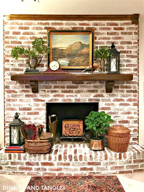 MORTAR WASH BRICK FIREPLACE MAKEOVER | Brick fireplace makeover, Red ...