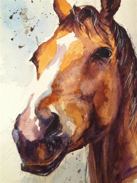 Horse watercolour by sarahstokes on DeviantArt