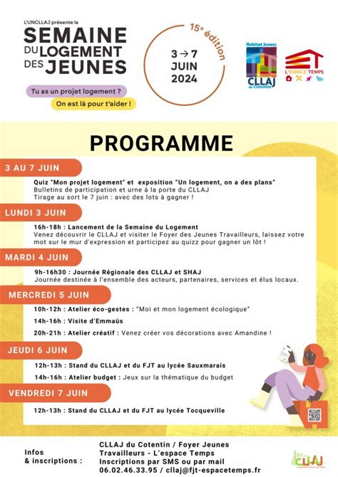 Semaine Du Logement Des Jeunes 3 7 Juin 2024 FJT L Espace Temps