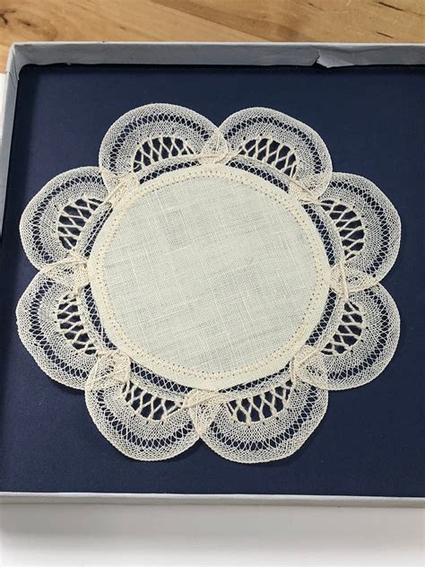 Belgium Lace Doilies Handmade Vintage Coaster Set