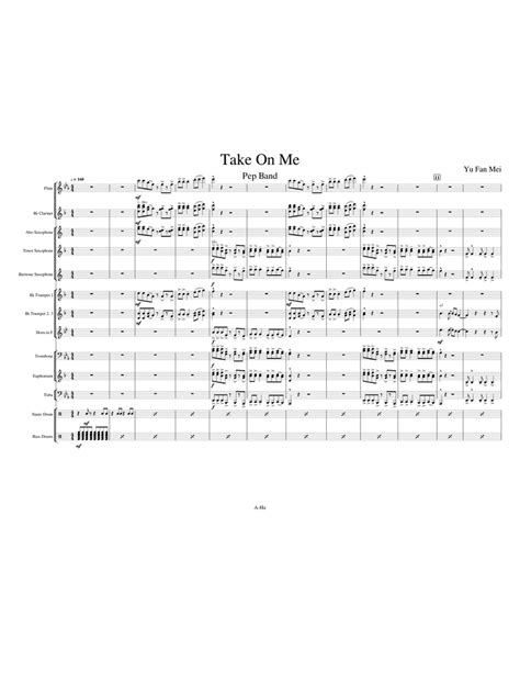 Take On Me Sheet Music For Trumpet In B Flat Trombone Flute