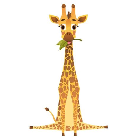 Premium Vector Cute Cartoon Giraffe Vector Illustration On White