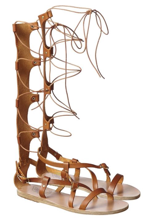 Leather Gladiator Sandals With Soft Panel That Cups The Calf Slender