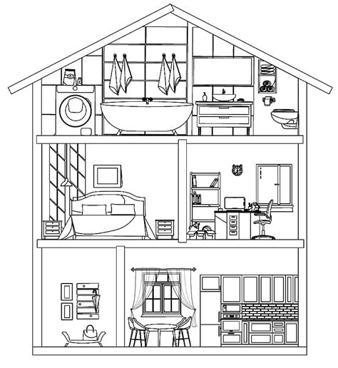 Adorable Dollhouse Coloring Page Free Printable Coloring Pages For Kids