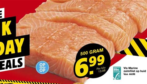 Vis Marine Zalmfilet Op Huid Aanbieding Bij Hoogvliet