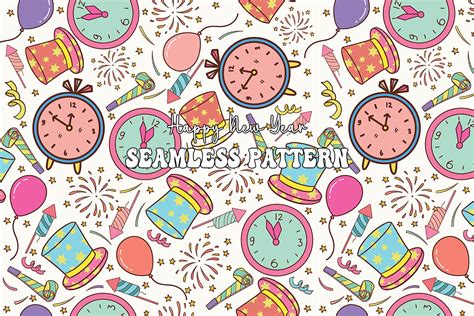 New Year Seamless Pattern Paper Graphic By Boocrafts Creative Fabrica