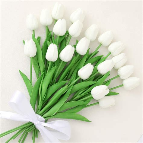 Amazon Artificial Tulips 20 Pcs Real Touch Latex Fake Flowers For