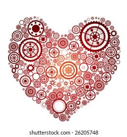 Heart Shape Consist Gears Stock Vector Royalty Free 26205748