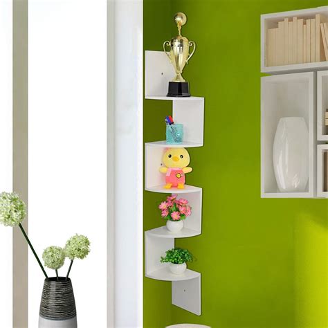 Buy Tier Zig Zag Floating Corner Shelf Wall Ed Wooden Display