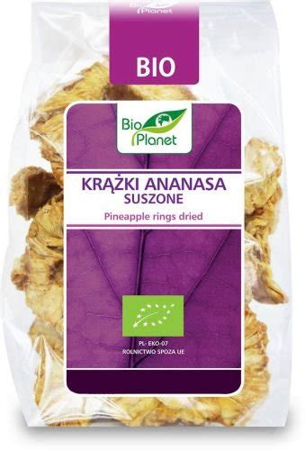 KRĄŻKI ANANASA SUSZONE BIO 100 g BIO PLANET Bio Planet Sklep