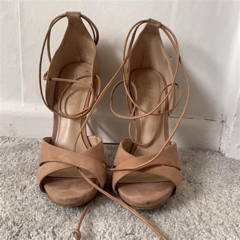 Office Nude Tie Up Heels A Few Marks And A Scuff On Depop