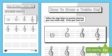 How To Draw A Treble Clef Activity Hecho Por Educadores