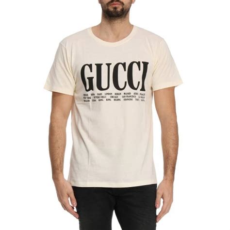 Gucci T Shirt Men T Shirt Gucci Men White T Shirt Gucci 493117 X3m22 Giglio