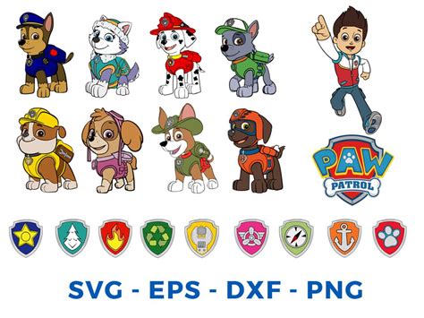 Paw Patrol Svg Paw Patrol Cut Files Paw Patrol Dxf Eps Png Etsy