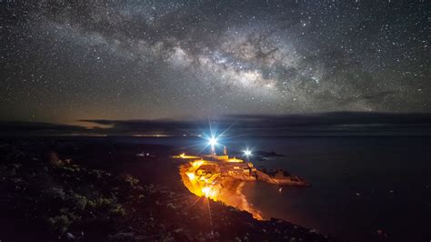 starry sky, la palma, spain, night, lighting 4k - Free 4k Wallpapers