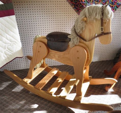 Large Wooden Rocking Horse Handmade Toddler Nursery Toy Furniture Light