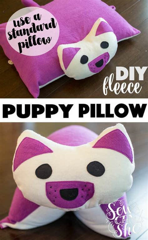 DIY Puppy Pillow {free sewing pattern - for a standard bed pillow}