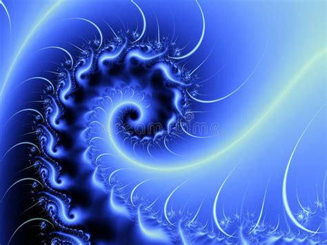 Remolino Espiral Azul Del Fractal De La Onda Stock de ilustración