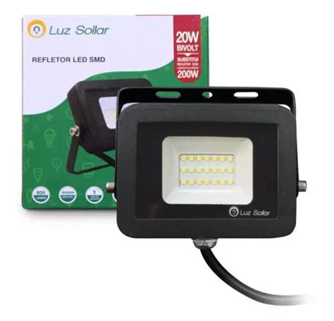 Proyector LED delgado blanco frío de 20 W MercadoLibre