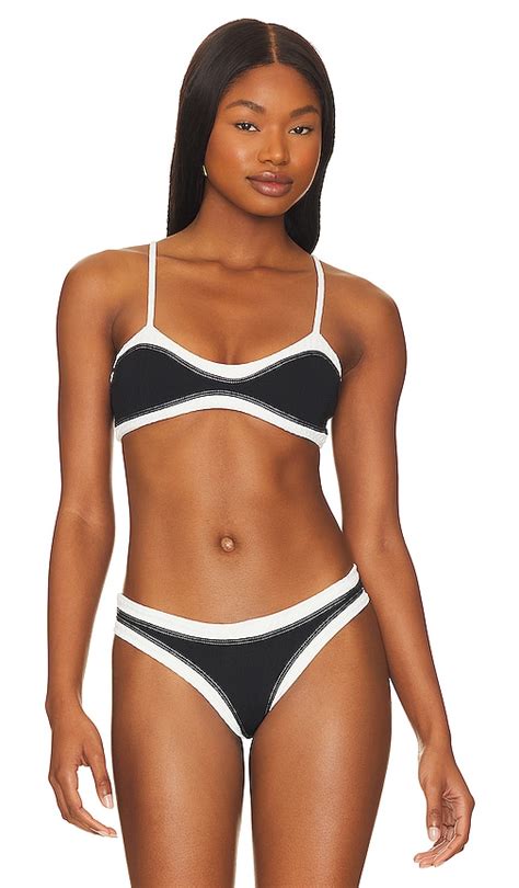 Aquamanile Two Tone Bikini Top In Black White REVOLVE