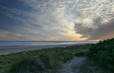 Gratis Billeder Blavand Solnedgang Strand Skyer Hav Klitter