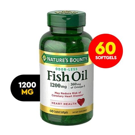 Natures Bounty Fish Oil 1200mg Plus Omega 3 60 Ct Vitamins House