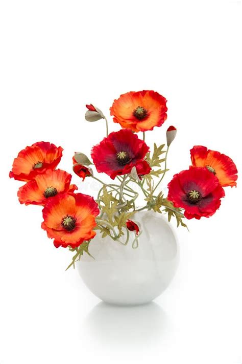 Bouquet Of Artificial Poppies In A Vase Stock Photo Image Of Summer