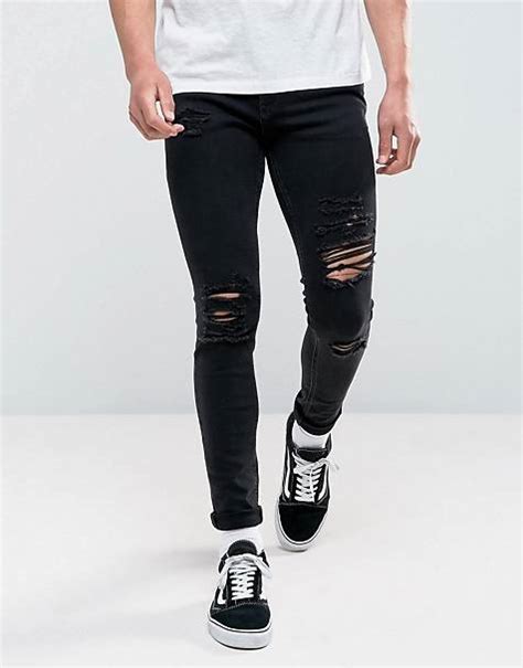 Ripped Jeans For Men Mens Black And Skinny Ripped Jeans Asos