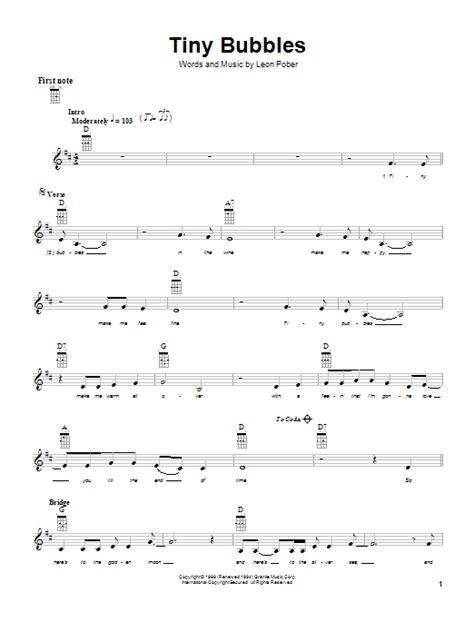 Tiny Bubbles Sheet Music Direct