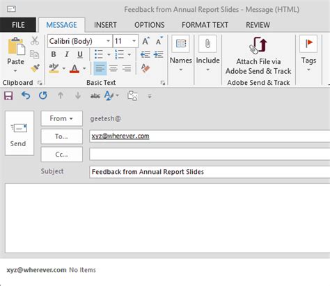 Create A Hyperlink To A New Email Message In Powerpoint 2013 For Windows