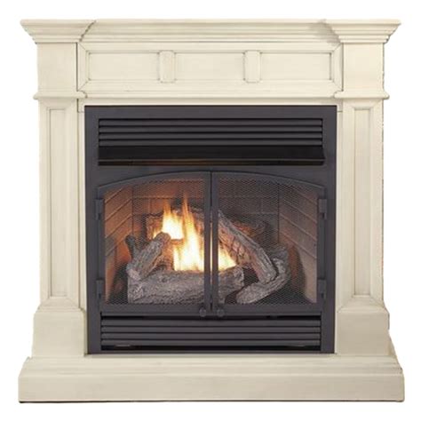 Bluegrass Living Ventless Gas Fireplace With Mantel 32k Btu Remot Heat Output 32000 Btu Hour