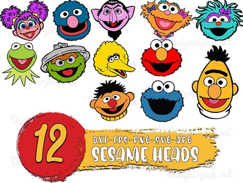 Sesame Heads Svg Bundle Sesame Street Svg Bundle Designerpick