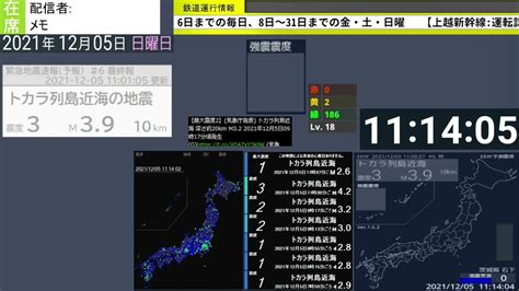 強震モニタアーカイブ 20211205 震源地 トカラ列島近海 最大震度4 Wacoca News