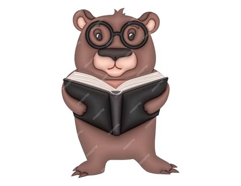 Premium Vector Cute Teddy Bear Reading Book 3d Victor Design