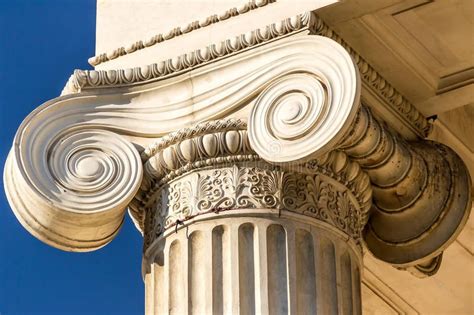 Ionic Column. Extreme Closeup Details Of An Ancient Greek Ionic Column ...