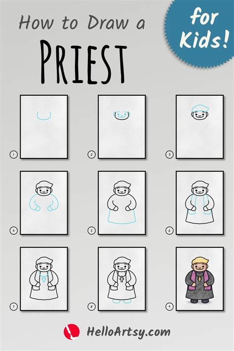 How To Draw A Priest 9 Step Drawing Lesson For Beginners Drawings