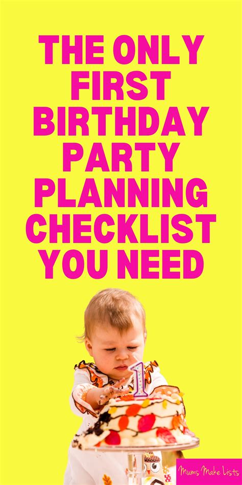 FIRST BIRTHDAY PARTY PLANNING CHECKLIST 2025