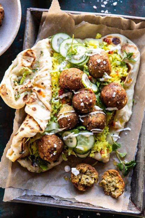 Falafel Naan Wraps With Golden Rice And Special Sauce Half Baked Harvest