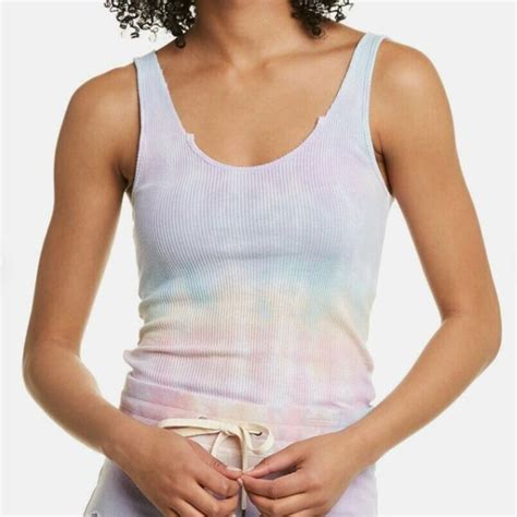 N Philanthropy Tops Nphilanthropy Multipastel Tie Dye Ribbed Tank