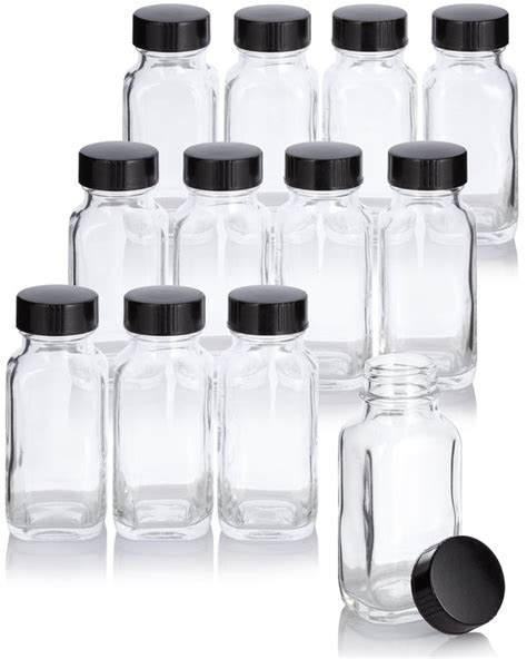 Glass French Square Bottles Jars