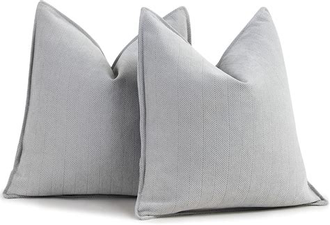 Amazon Zwjd Light Gray Pillow Covers X Set Of Chenille