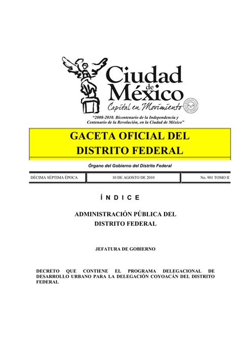 GACETA OFICIAL DEL DISTRITO FEDERAL