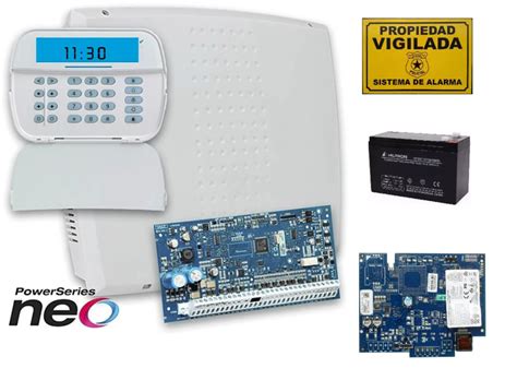 Kit Central Alarma DSC NEO 2032 Con Teclado Iconos Comunicador IP