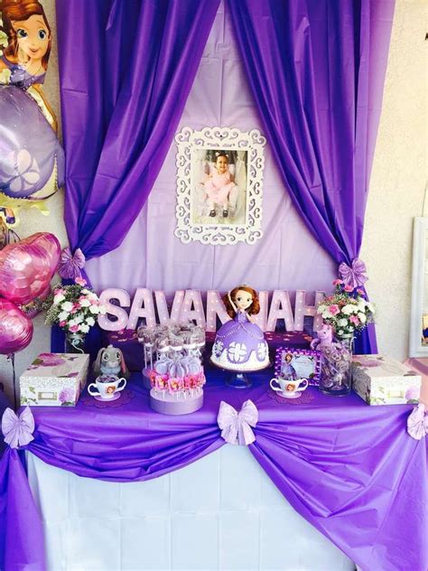 Sofia The First Birthday Party Dessert Table See More Party Planning