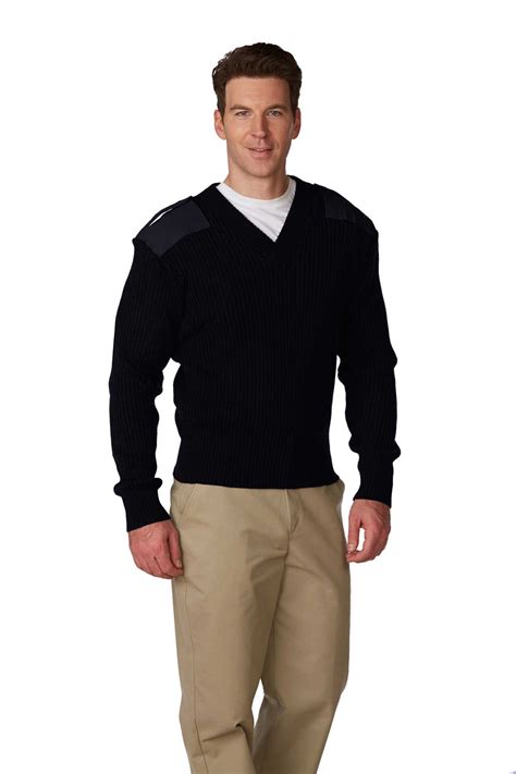 Unisex Heavy Rib V Neck Commando Sweater Career Apparel