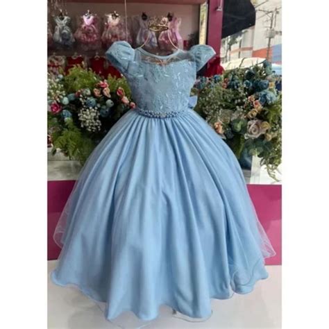 Vestido Azul Serenity Longo Infantil Elo Produtos Especiais