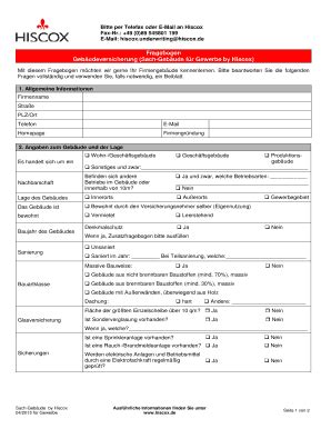 Ausfüllbar Online A Fragebogen Gebudeversicherung Sach Gebude fr Fax