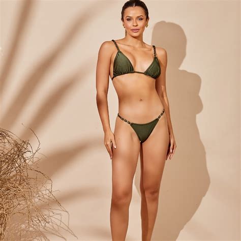 Biquíni Cortininha Bora Bora Verde Musgo Squat Beachwear moda Praia